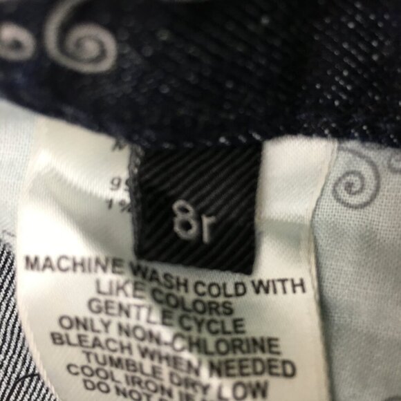 NEW Express Jeans Zelda Barely Boot Slim Low Rise Dark Wash size 8 length 33" - Picture 10 of 11